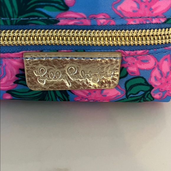 Lilly Pulitzer Cerise Pink Safari Sunset Pencil/Art bag ~ Tropical ~ Pink/Green! - Picture 2 of 6
